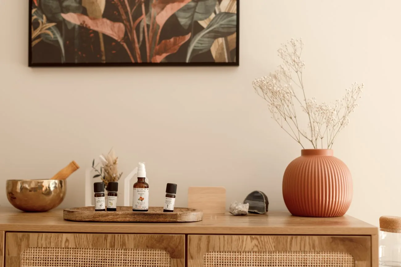 Ambiance du cabinet de naturopathie et huiles essentielles